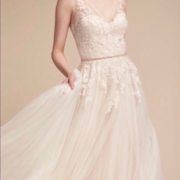 Custom boho-style BHLDN wedding dress - Picture 4 of 6